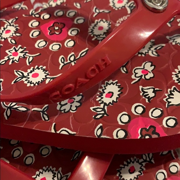 Red Coach Flip-Flops - Picture 2 of 5
